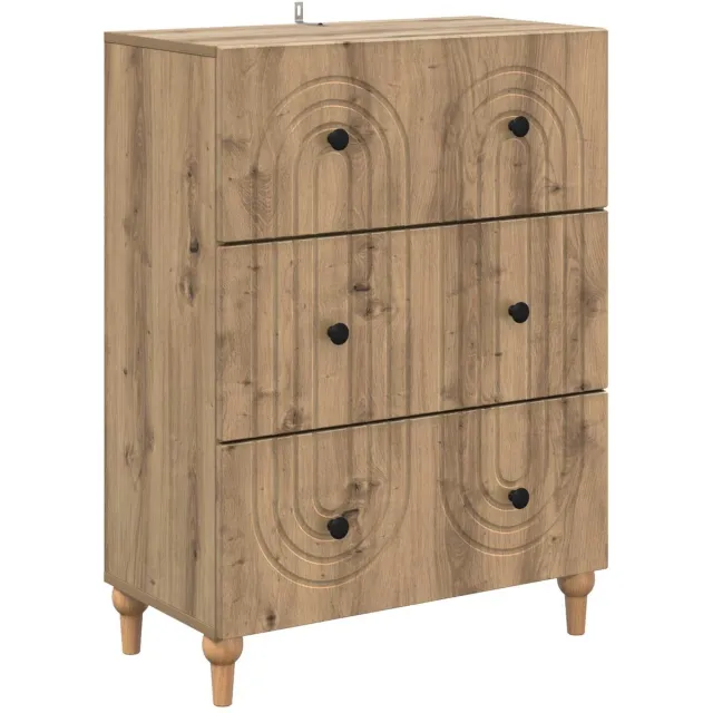 vidaXL Ladekast - 66 - x - 34,5 - x - 90 - cm - Bewerkt - hout - Artisanaal - eiken Artisanaal eiken