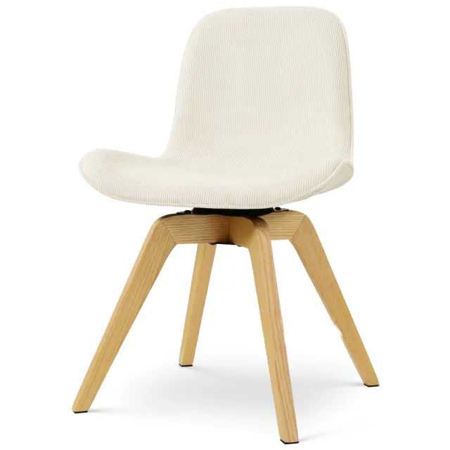 Nolon Noor-Fé draaibare eetkamerstoel rib beige - houten onderstel