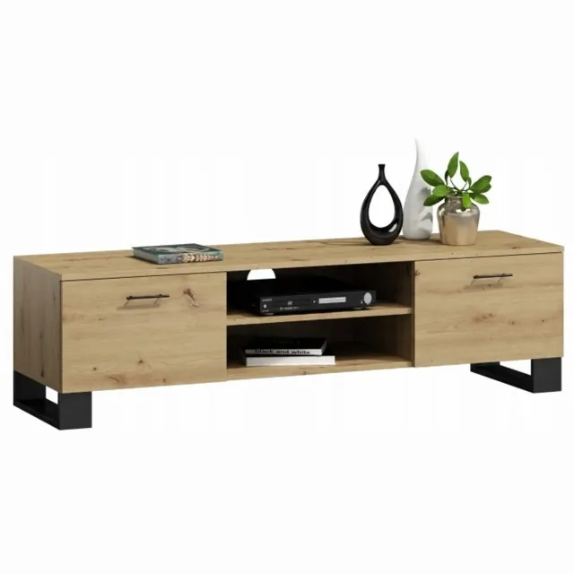 Per La Vita Klara - Tv-meubel - 150 cm - Artisan eiken - Zwarte metalen poten Artisan eiken;Zwart