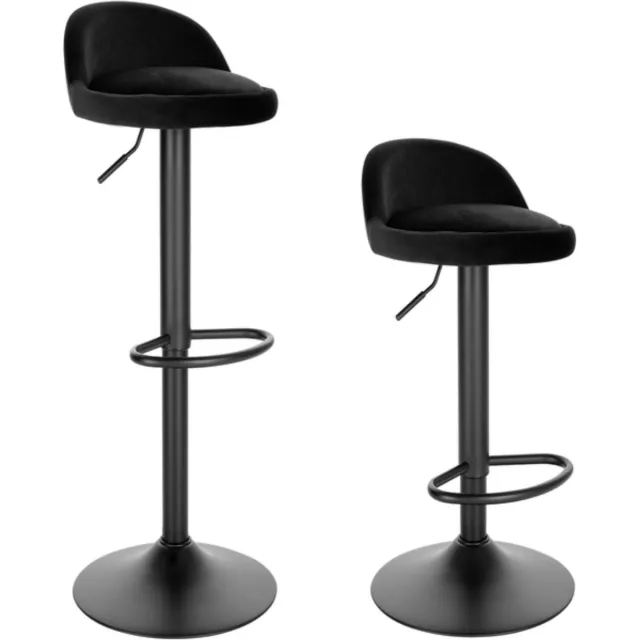 Bolt Edge Barkruk Industrial - Zwart - Set van 2 - Barstoel met rugleuning - Velvet Keukenstoel