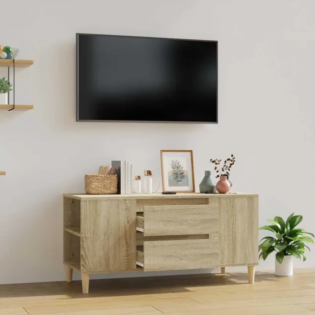 vidaXL Tv-meubel 102x44,5x50 cm bewerkt hout sonoma eikenkleurig Bruin
