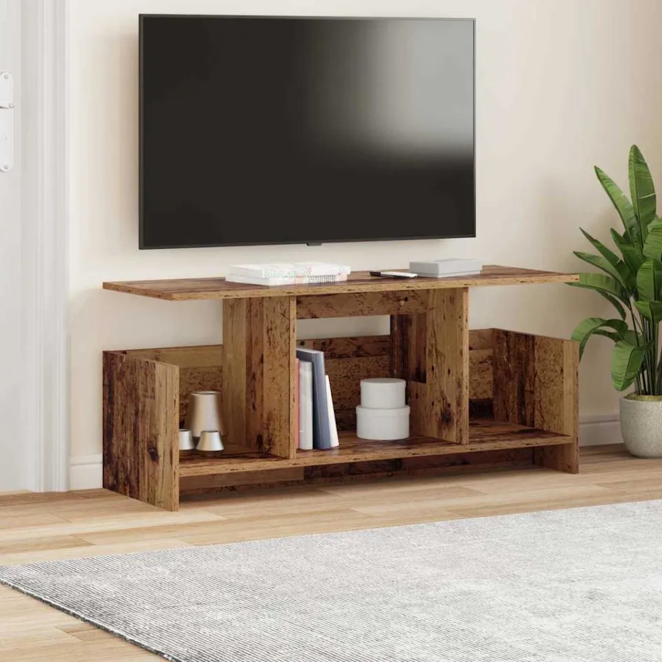 vidaXL TV-standaard 102 x 35 x 45 cm Oudhout Bewerkt hout bruin, foto 4