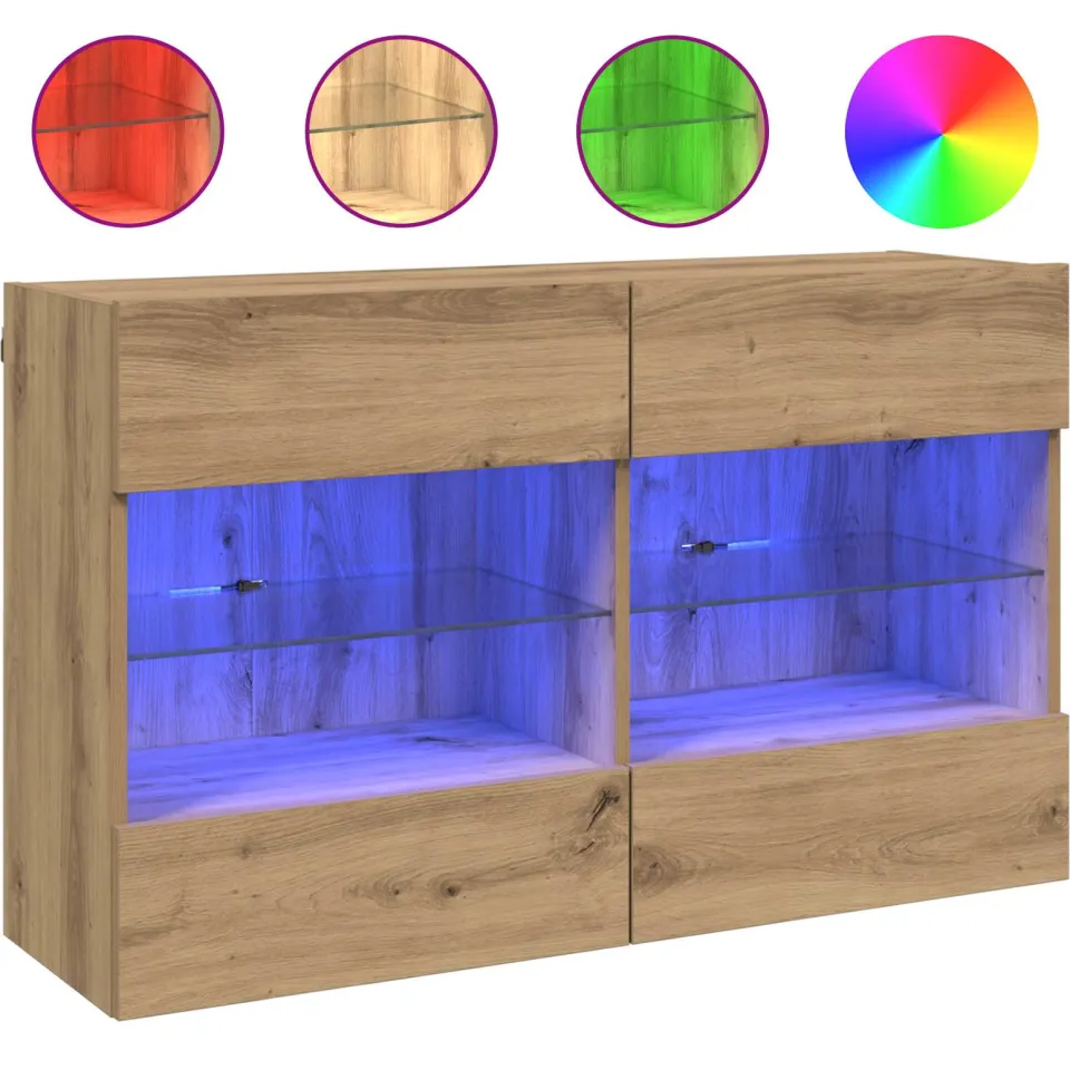 vidaXL TV-wandkast 98,5 x 30 x 60,5 cm Artisan Eiken Bewerkt hout, foto 4