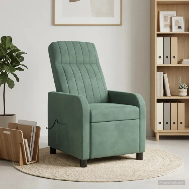 vidaXL Massage Recliner Zeegroen fluweel