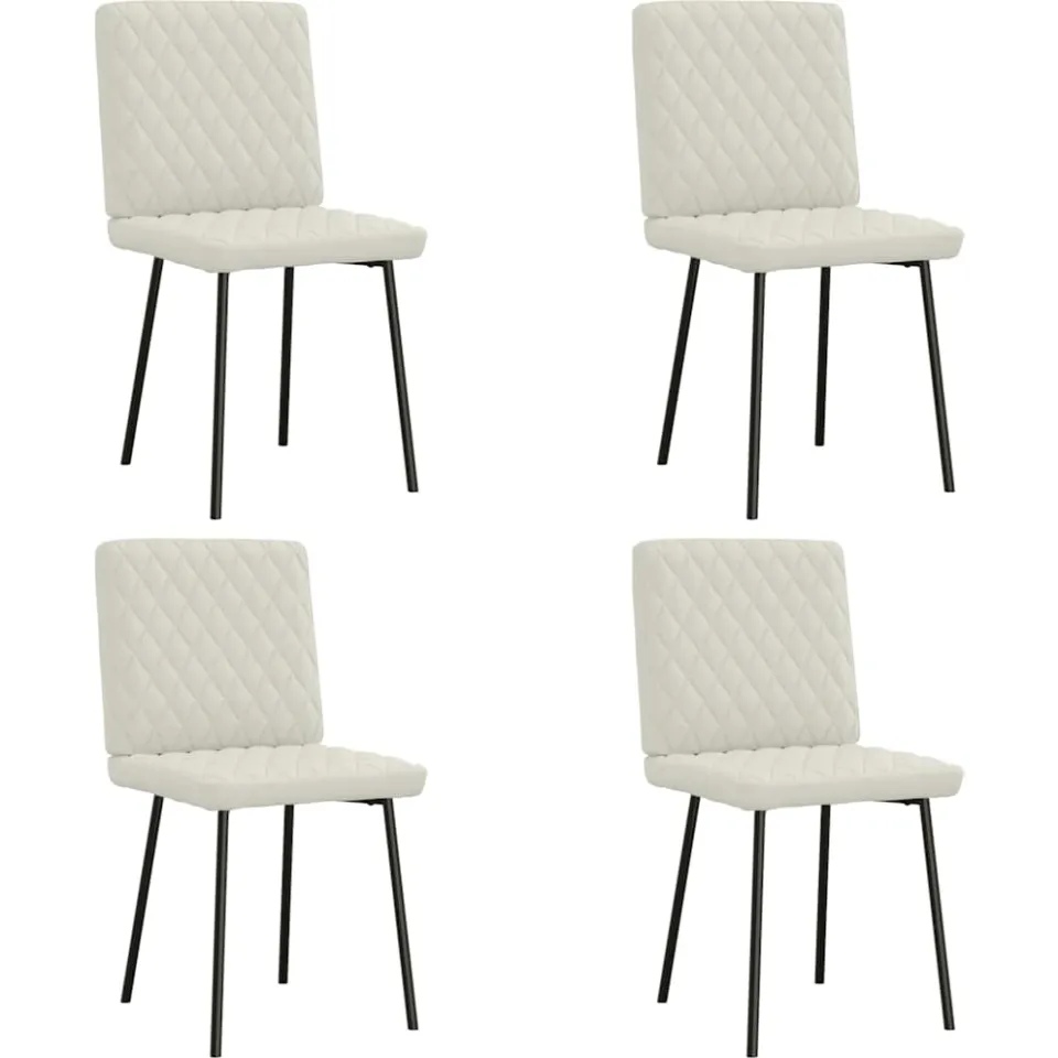 vidaXL Eetkamerstoelen 4 st fluweel crèmekleurig, foto 3