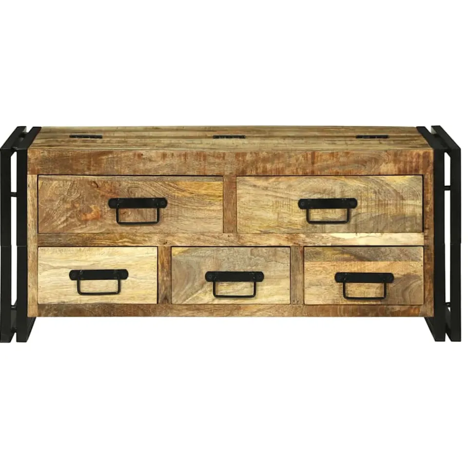 vidaXL Salontafel met lade Bruin 90 x 50 x 38 cm Massief Mango Hout, foto 4