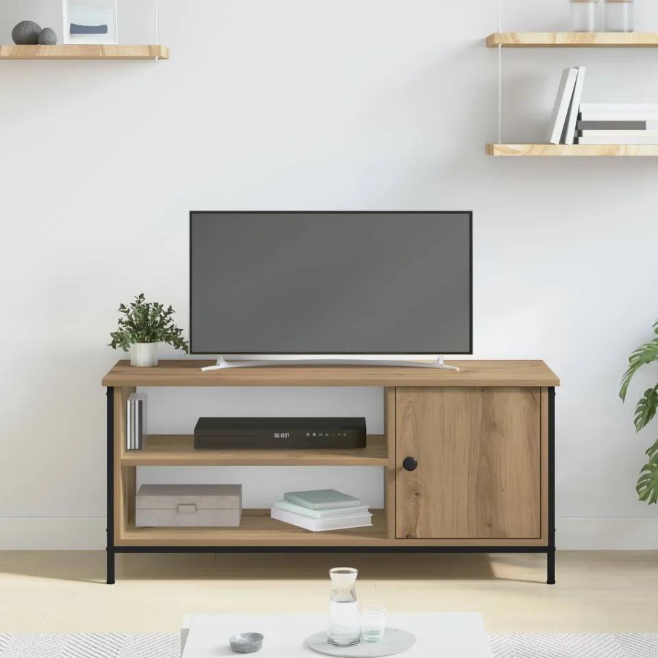 vidaXL TV-kast 100 x 40 x 45 cm Artisan Eiken Bewerkt hout, foto 4