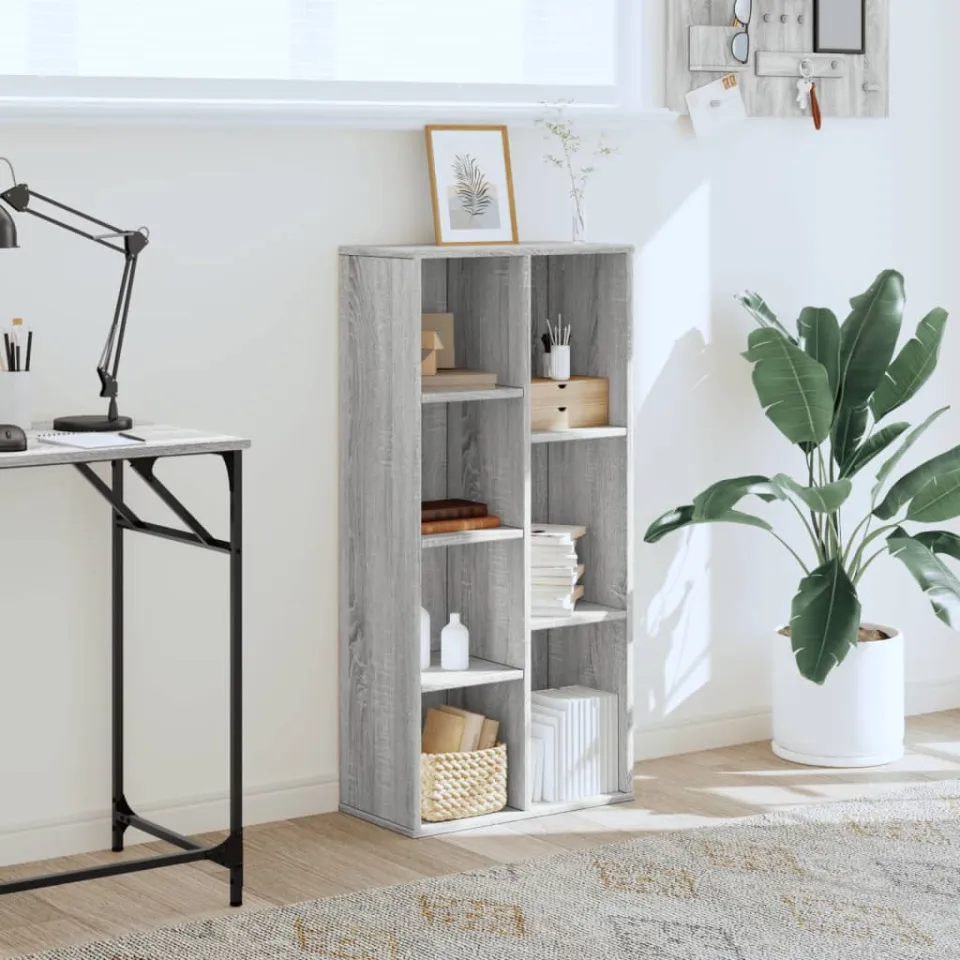 vidaXL Boekenkast 50x25x105 cm bewerkt hout grijs sonoma eikenkleurig, foto 2