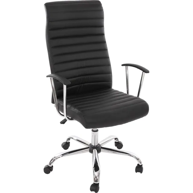 MCW Bureaustoel Cagliari, bureaustoel bureaustoel directiestoel, kunstleer ~ zwart