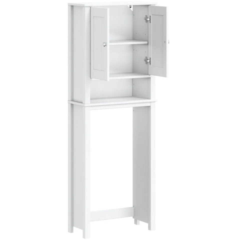 vidaXL Toiletmeubel BERG 60x27x164,5 cm massief hout wit, foto 4