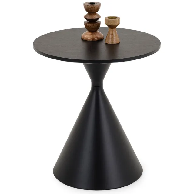 IDIMEX Bijzettafel ISOMA rond 50 cm – Zwart