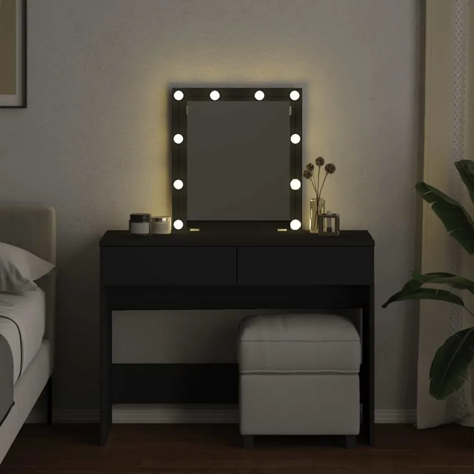 vidaXL Kaptafel met LED-verlichting 100x40x130 cm zwart, foto 3