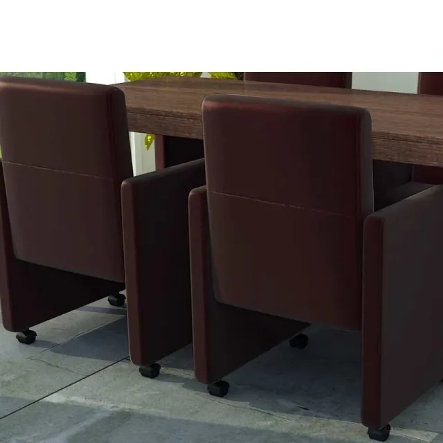 vidaXL Eetkamerstoelen 2 st kunstleer bruin, foto 2