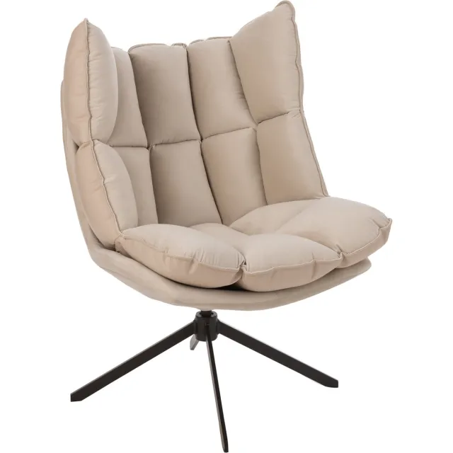 J-Line stoel Relax Kussen - textiel/metaal - beige Beige - Zwart