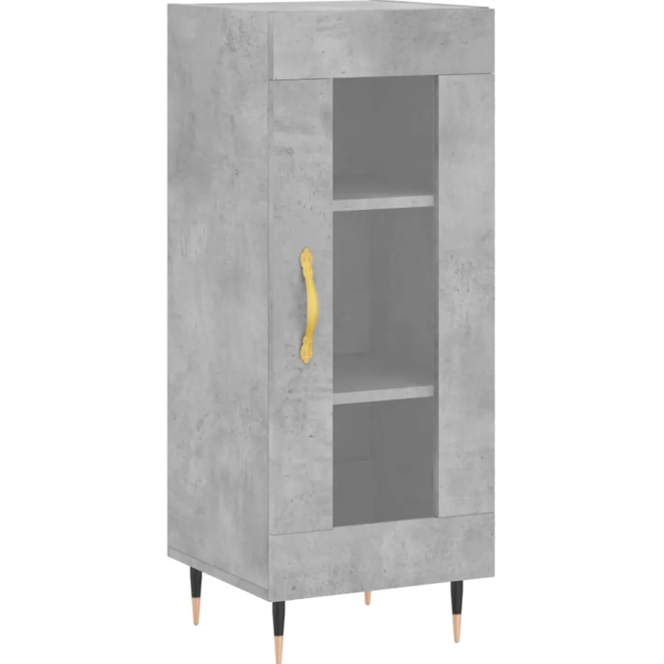 vidaXL Dressoir 34,5x34x90 cm bewerkt hout betongrijs grijs, foto 3