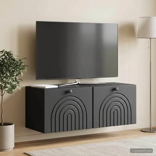 vidaXL Wandbeugel TV-kast Zwart 78,5 x 31 x 30 cm Bewerkt hout, foto 2