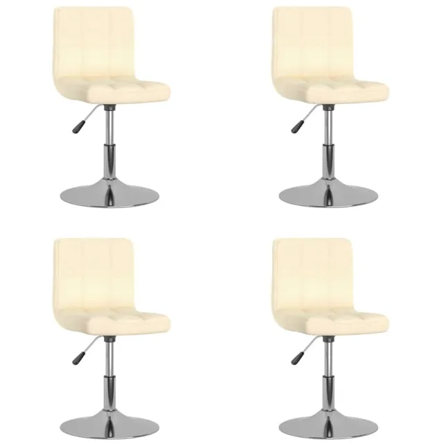 vidaXL Eetkamerstoelen 4 st draaibaar stof crèmekleurig
