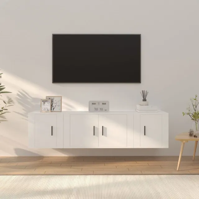 vidaXL 3-delige Tv-meubelset bewerkt hout wit, foto 2