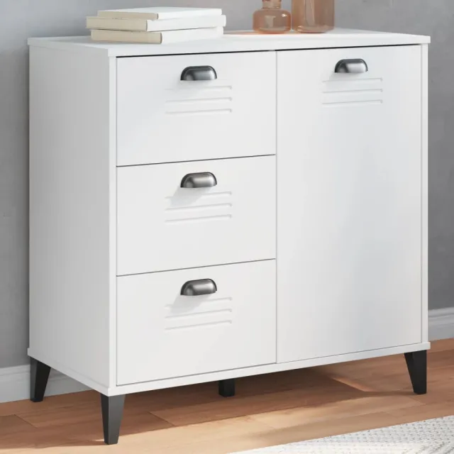 vidaXL Dressoir VIKEN 80x40x80 cm bewerkt hout wit, foto 2