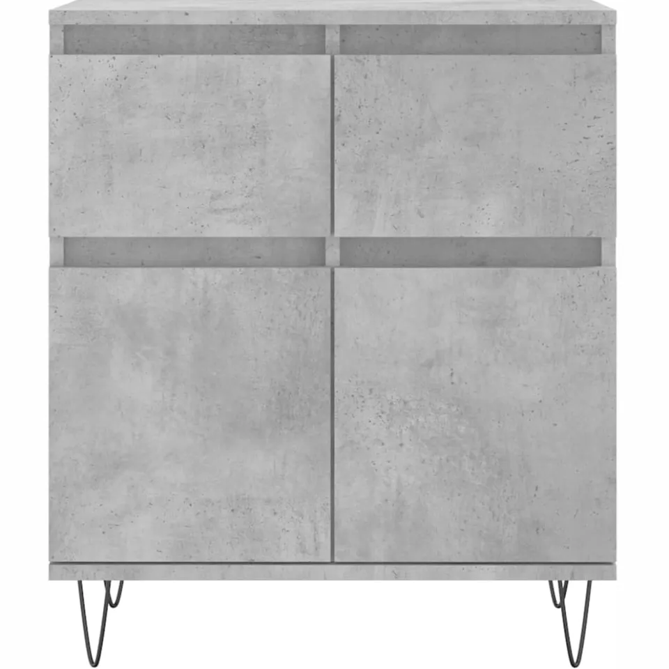 vidaXL Dressoir 60x35x70 cm bewerkt hout betongrijs grijs