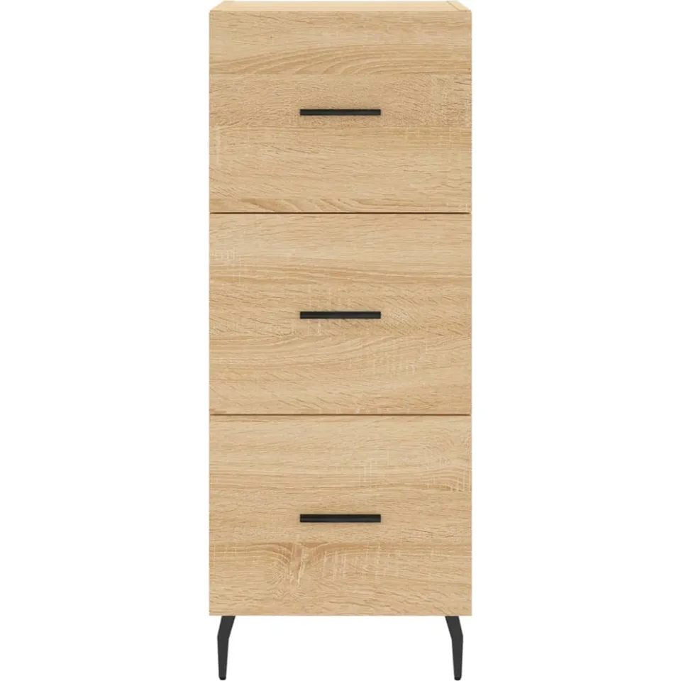 vidaXL Dressoir 34,5x34x90 cm bewerkt hout sonoma eiken, foto 4