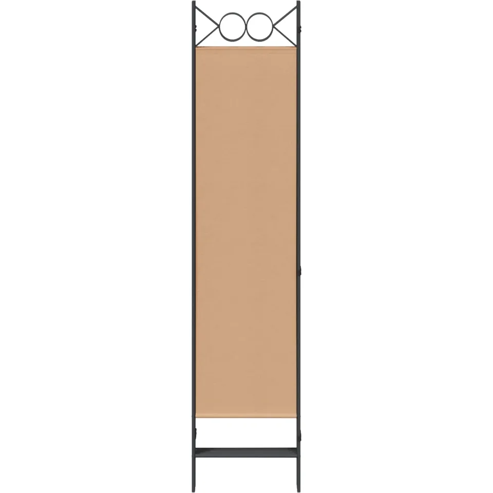 vidaXL 5-Panel Room Divider Beige 200 x 180 cm Stof, foto 5