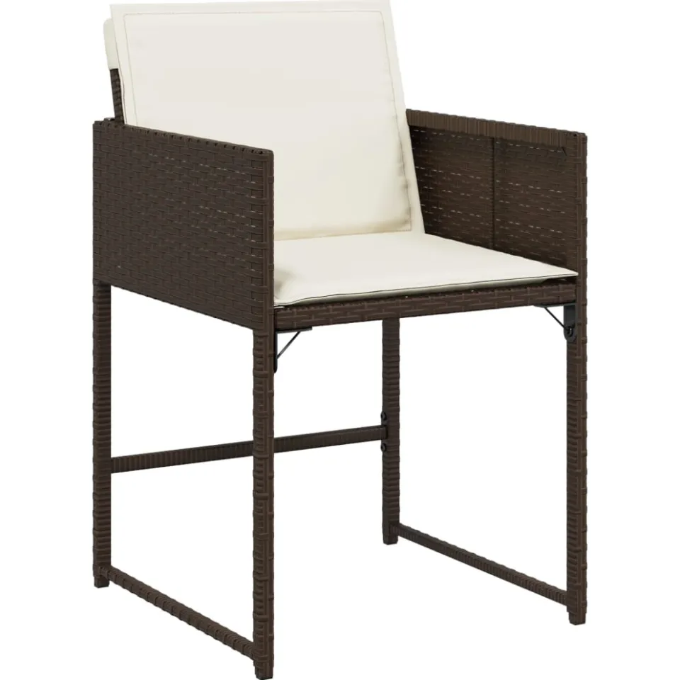 vidaXL 9-delige Tuinset met kussens poly rattan bruin