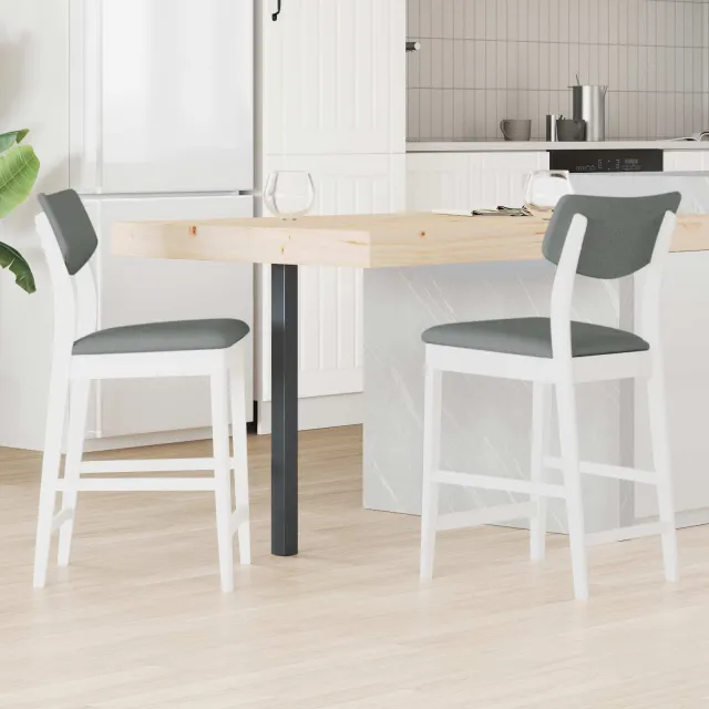 vidaXL Eettafelstoelen 2 st Massief Rubberhout Wit 48 x 49 x 95 cm, foto 2