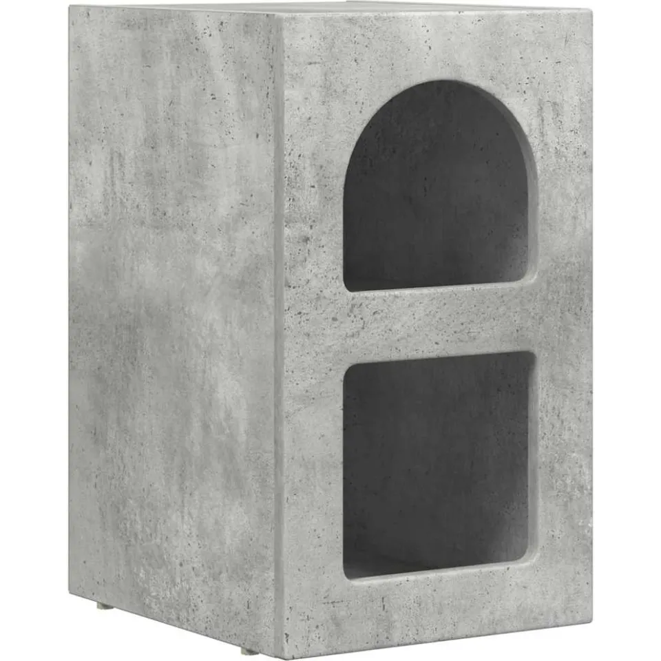 vidaXL Nachtkastje ELST Beton Grijs 29,5 x 33,5 x 50 cm Bewerkt hout, foto 3