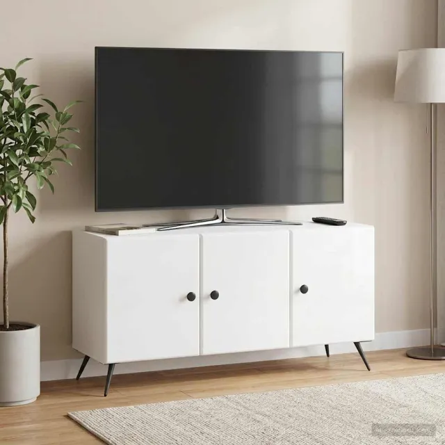 vidaXL TV-kast Hoogglans Wit 99 x 34,5 x 50 cm Bewerkt hout, foto 2