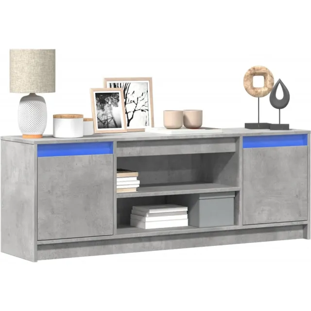 vidaXL Tv-meubel met LED 139,5x34x50 cm bewerkt hout betongrijs
