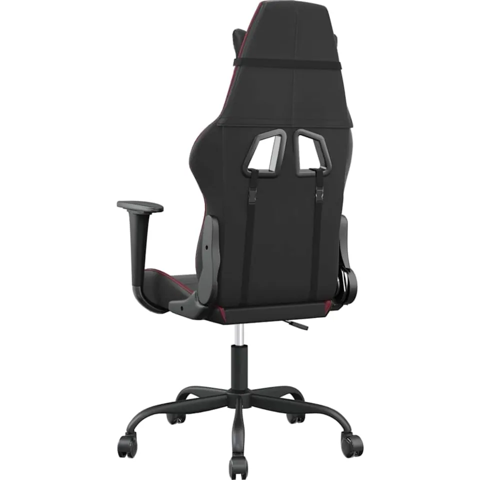 vidaXL Gamestoel kunstleer zwart en wijnrood, foto 4