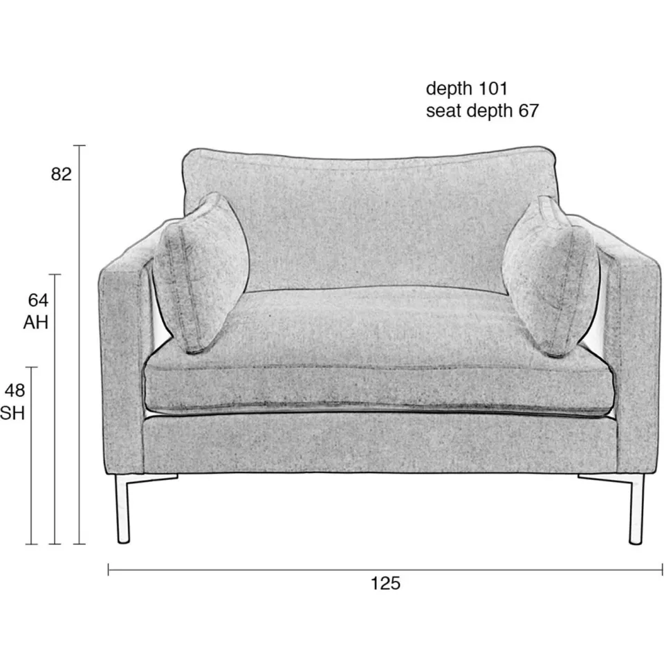 Zuiver Summer loveseat grijs, foto 2