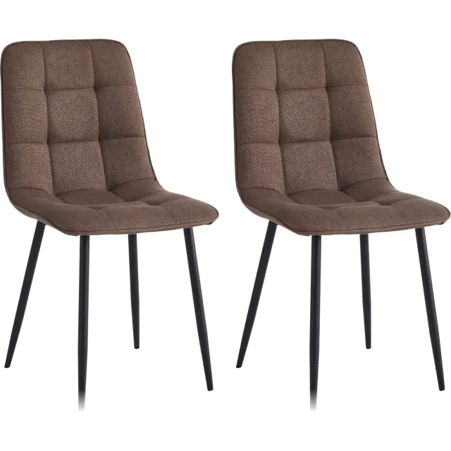 Colenis Ela Eetkamerstoel - Set Van 2 - Bruin - Linnen - Design