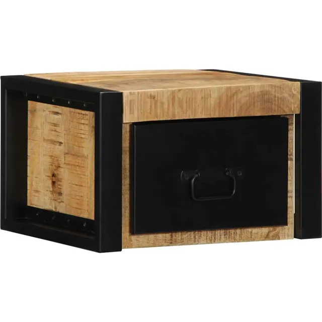 vidaXL Nachtkastjes 2 st 40x35x25 cm massief ruw mangohout Bruin