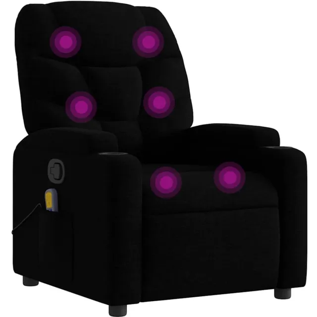 vidaXL Massagestoel - verstelbaar - stof - zwart