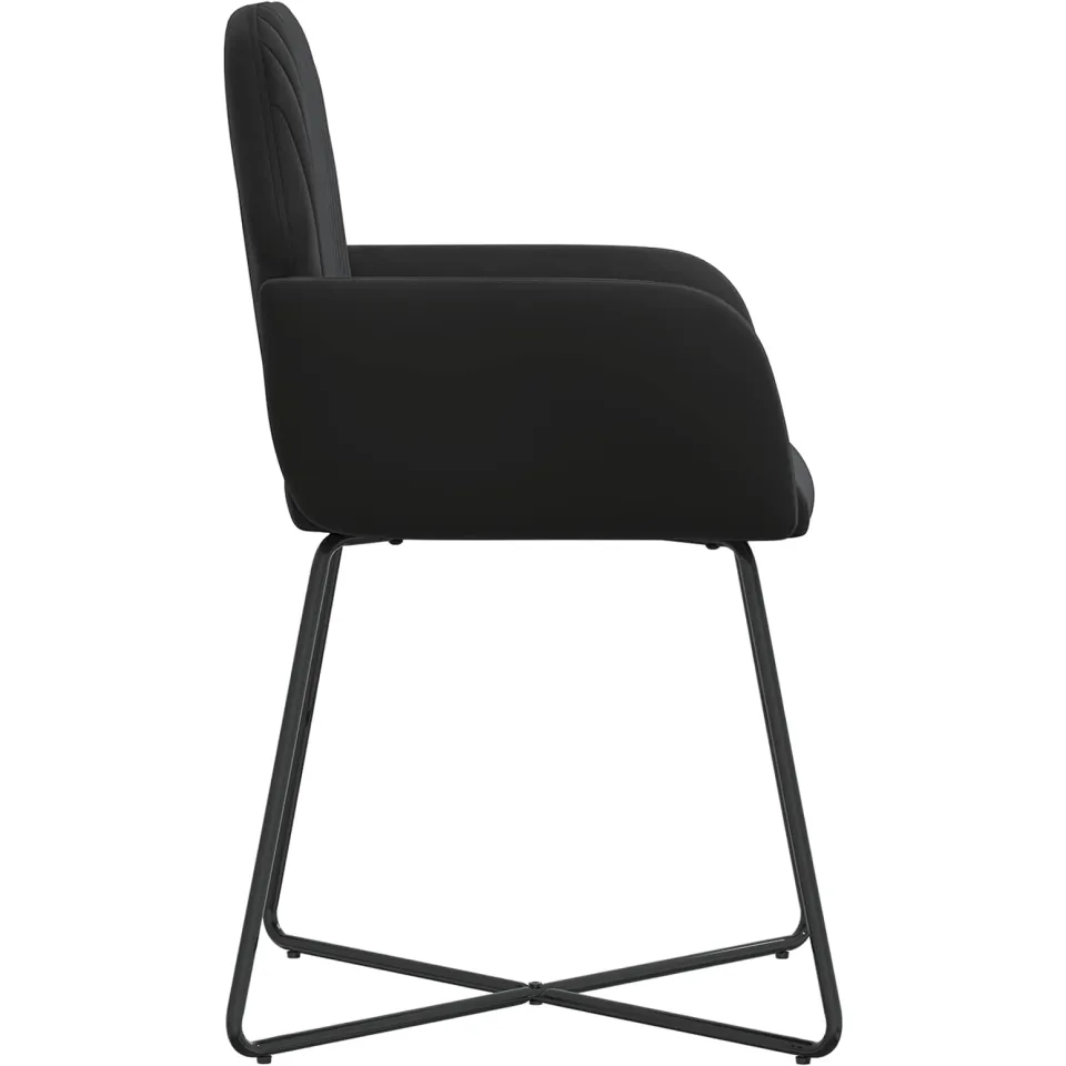 vidaXL Eettafelstoelen 2 st fluweel Zwart 55 x 50 x 84 cm, foto 4