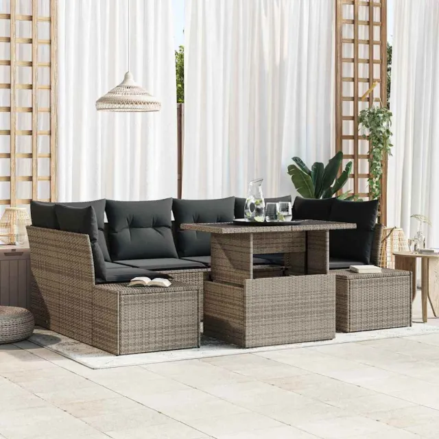 vidaXL Tuin Sofa Set 7 st Grijs 100 x 55 x 73 cm