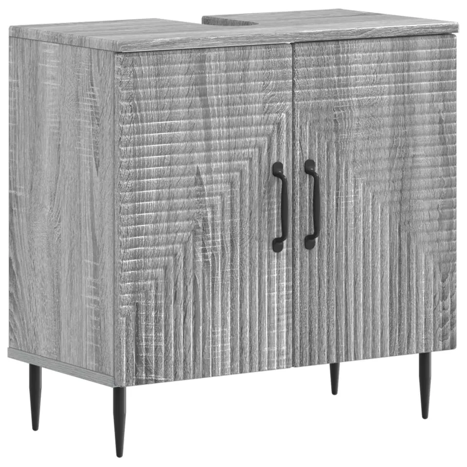 vidaXL Badkamer wastafelkast HAARLEM Grijs Sonoma 59,5 x 31,5 x 59 cm, foto 3