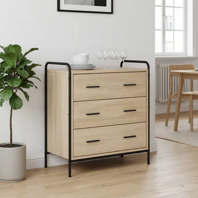 vidaXL Ladenkast Sonoma Eiken 70 x 39,5 x 71 cm Bewerkt hout Bruin
