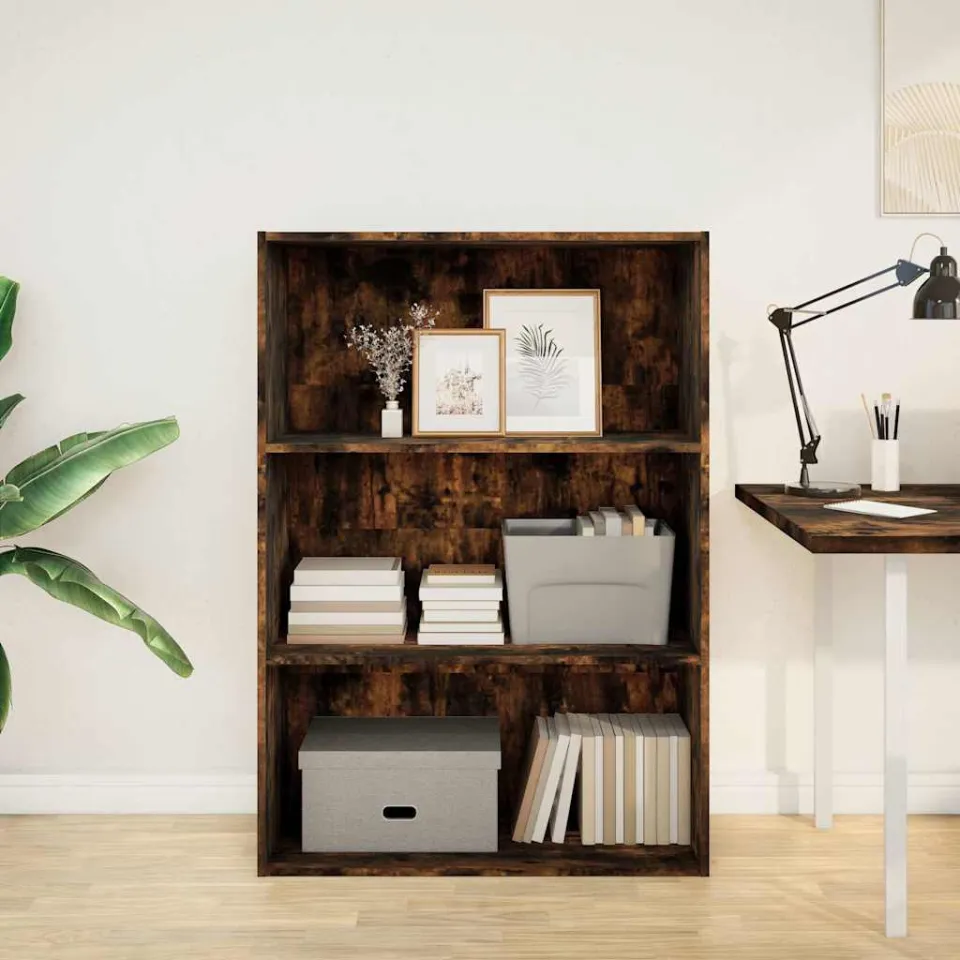 vidaXL Boekenkast 80x30x114 cm bewerkt hout gerookt eikenkleurig, foto 2