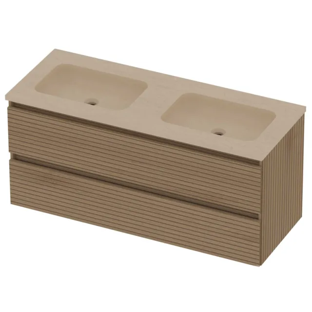 Basic-Line Rocky 46 Badmeubelset Hardsteen 120x46x54 cm R46SSELO120D0 Lamello Oak Sand Stone Beige