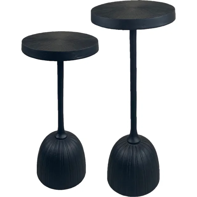 Oist Design Vita set van 2 Side Tables - Aluminium Black Zwart