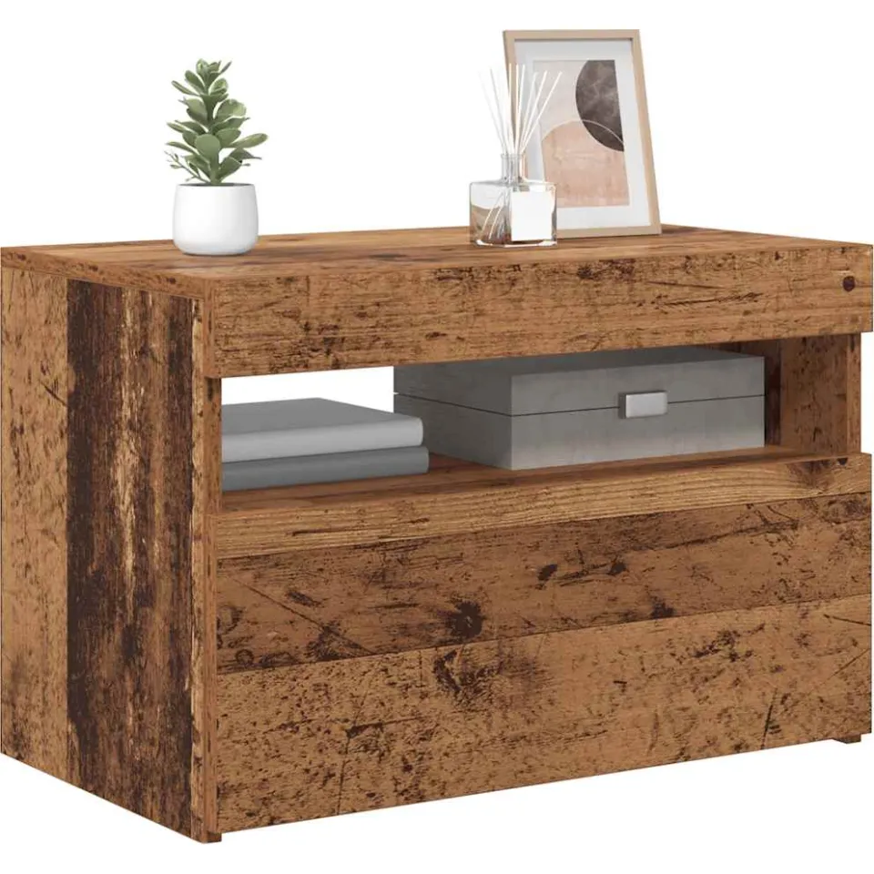 vidaXL Tv-meubel met LED 60x35x40 cm bewerkt hout oud hout bruin, foto 3