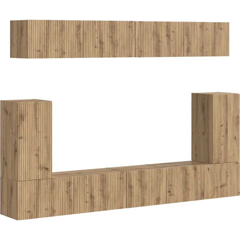 vidaXL Tv-meubelset 5 st Artisan Eiken Bewerkt hout, foto 3