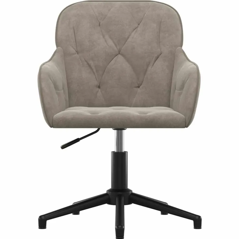 vidaXL Eetkamerstoelen draaibaar 2 st fluweel lichtgrijs grijs, foto 4