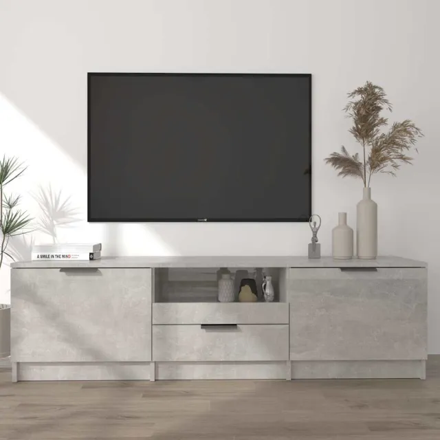 vidaXL Tv-meubel 140x35x40 cm bewerkt hout betongrijs grijs, foto 2