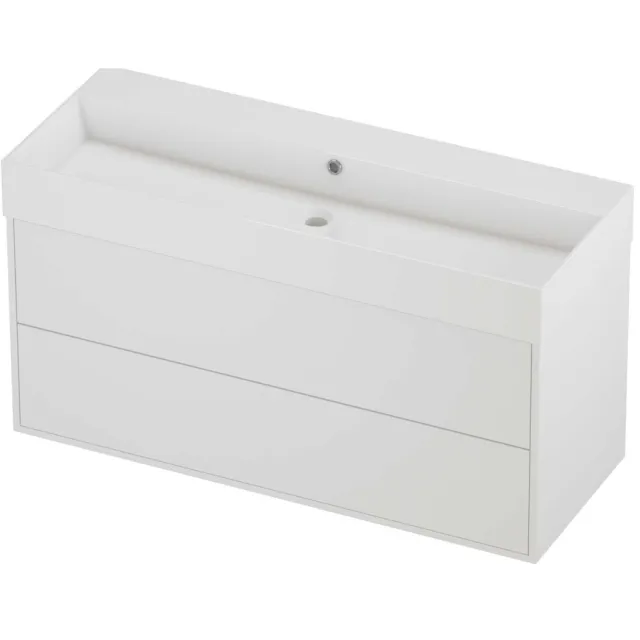 Proline Zara Badmeubelset Porselein Loft 2 Laden 120x46x65 cm Glans Wit Mat White Mat Wit