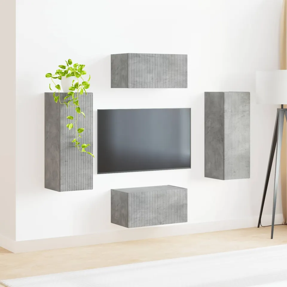 vidaXL Tv-meubelset 2 st Beton Grijs Bewerkt hout, foto 3