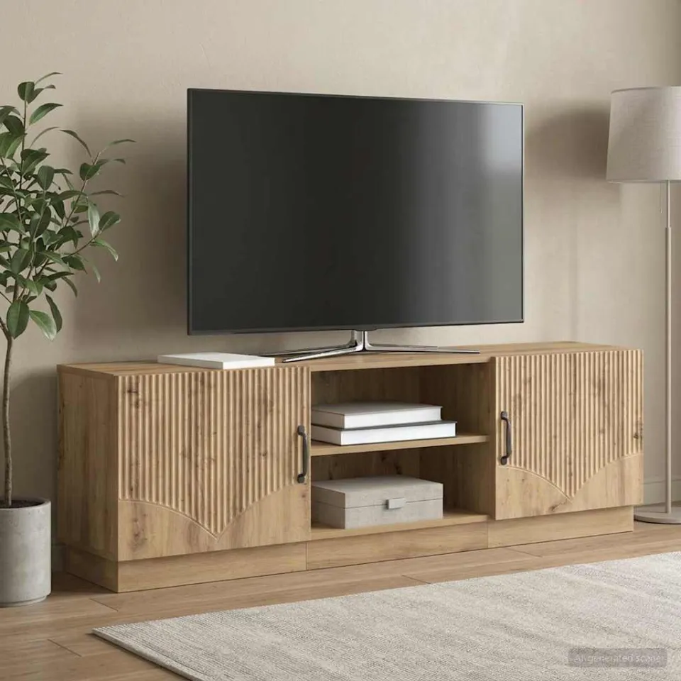 vidaXL Tv-meubel 150 x 31 x 47 cm Artisanaal eiken Bewerkt hout, foto 4